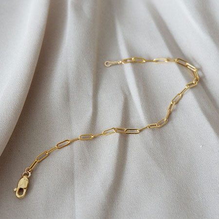 14k Gold Filled Paperclip Bracelet for Women