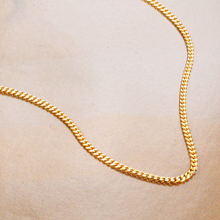 18K Gold Cuban Link Chain for Men and Women 18 20 22 24 Inch