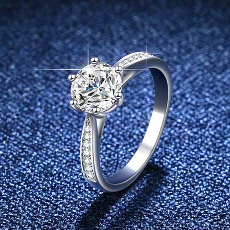 Affordable Moissanite Engagement Rings In Sterling Silver