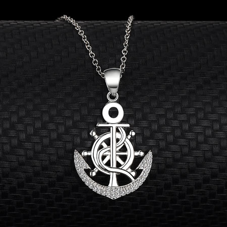 Anchor Necklace for Her in Sterling Silver