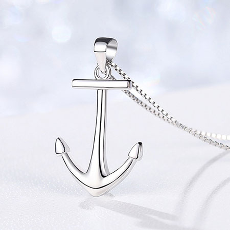 Anchor Necklace for Women in Sterling Silver