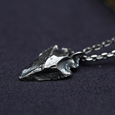 Arrowhead Necklace for Guys in Sterling Silver