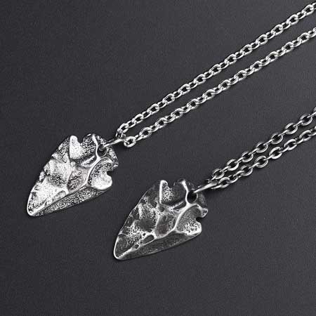 Real Arrowhead Necklace for Men in Stainless Steel