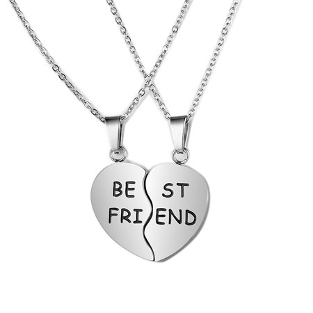 Titanium Stainless Steel Best Friends Necklace for 2