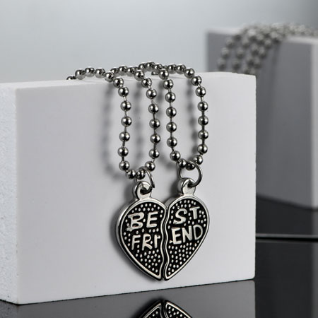 Titanium Stainless Steel Best Friends Necklaces for Adults