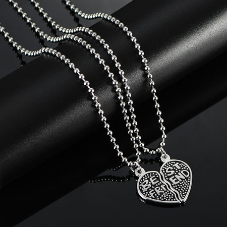 Titanium Stainless Steel Best Friends Necklaces for Adults
