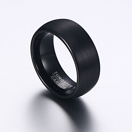 8MM Wide Tungsten Carbide Black Engagement Rings for Him