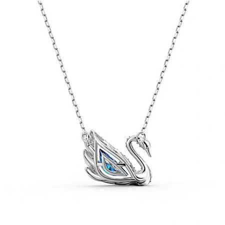 Beat Blue Swan Necklace Pendant in Sterling Silver