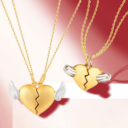 Engraved necklace broken heart with name or initials | Bulbby