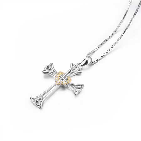 Sterling Silver Celtic Cross Necklace for Women