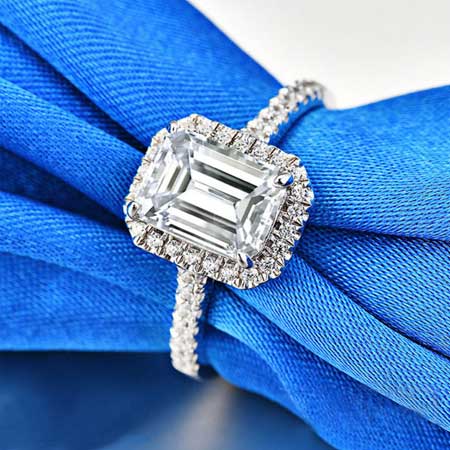 Cheap 2 Carat Emerald Cut Shaped Engagement Rings Sterling Silver