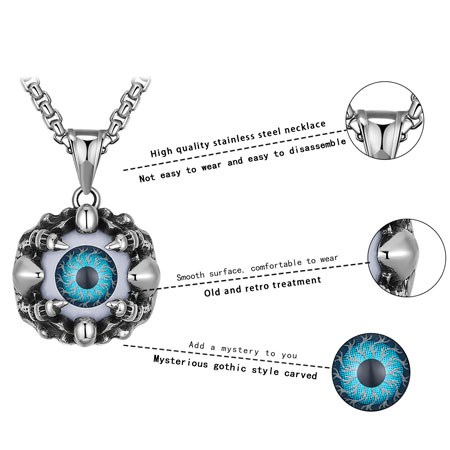 Cheap Evil Eye Necklace Red Blue Green Yellow Titanium Steel
