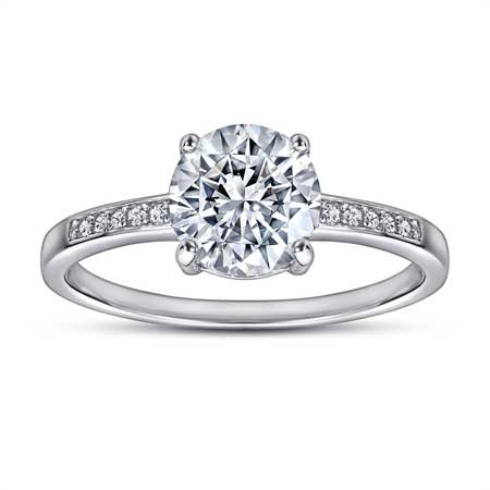 Cheap 4 Prong Sterling Silver Engagement Rings