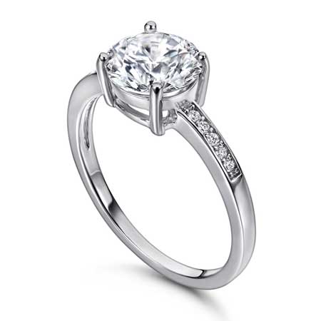 Cheap 4 Prong Sterling Silver Engagement Rings
