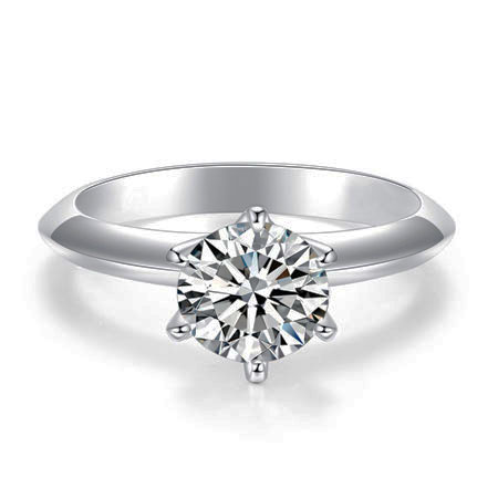 Classic Round Cut Solitaire Engagement Ring 1 1.5 2 3 CT Sterling Silver