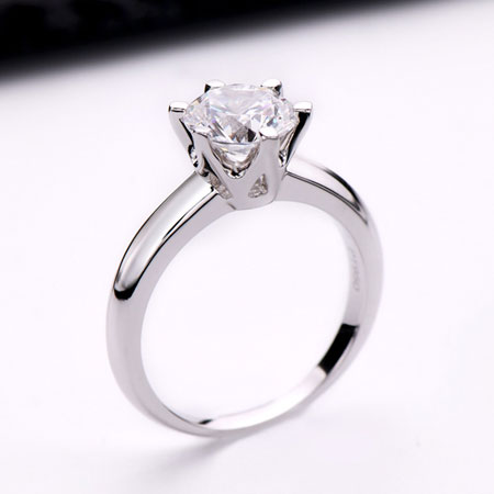 Classic Round Cut Solitaire Engagement Ring 1 1.5 2 3 CT Sterling Silver