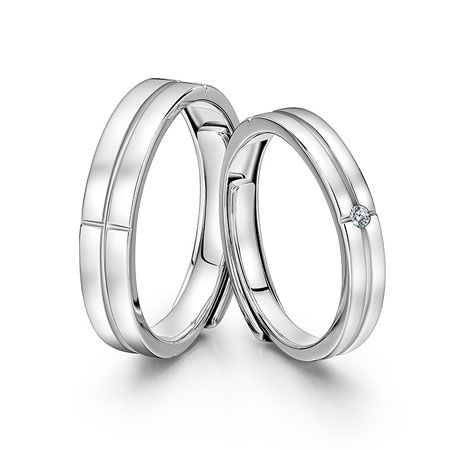 Couple Ring for Lovers in Sterling Silver