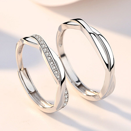 Criss Cross Wedding Rings for Him and Her