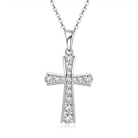 Cross Necklace for Her in Sterling Silver