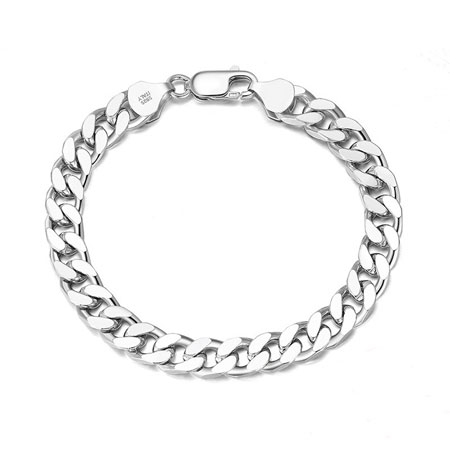 Cuban Link Bracelet in Sterling Silver 3.6MM 5MM 7MM