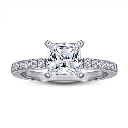 Cubic Zirconia Princess Cut Engagement Rings