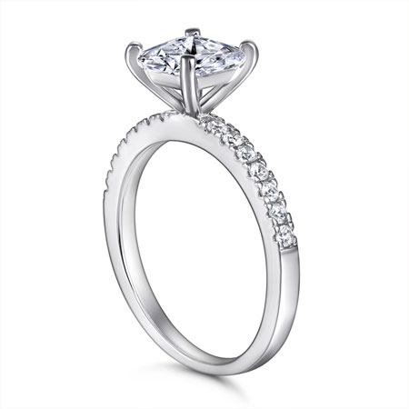 Cubic Zirconia Princess Cut Engagement Rings