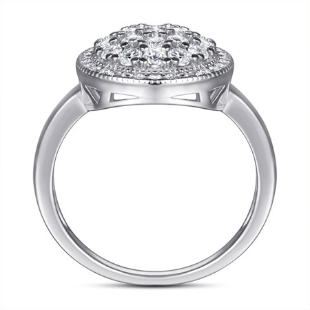 Cubic Zirconia Sterling Silver Engagement Rings