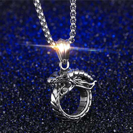 Dragon Necklace for Guys in Titanium Steel
