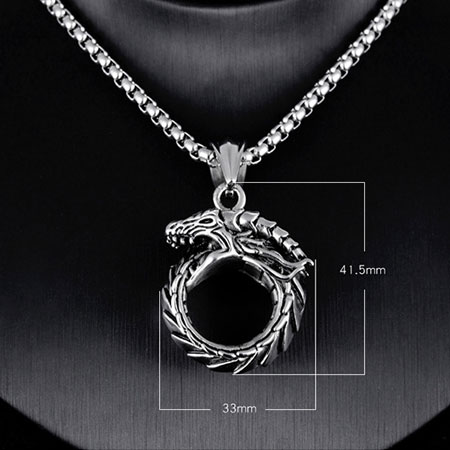 Dragon Necklace for Guys in Titanium Steel