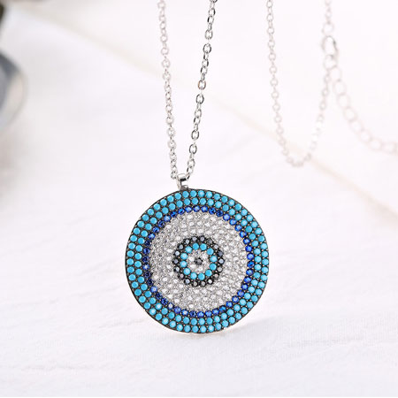 Evil Eye Necklace from Greece in Sterling Silver
