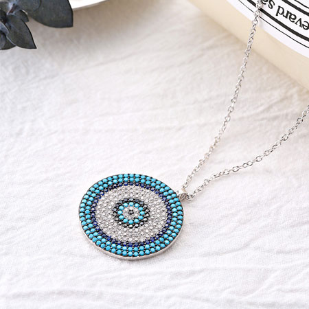 Evil Eye Necklace from Greece in Sterling Silver