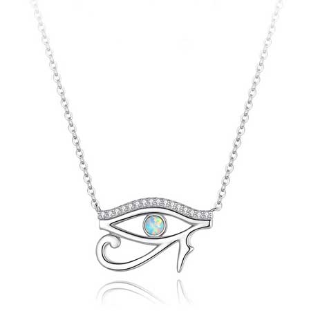 Eye of Horus Pendant Necklace in Sterling Silver for Women