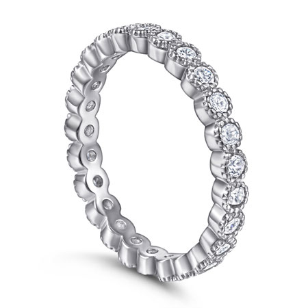 Female Wedding Bands With cubic zirconia Sterling Silver
