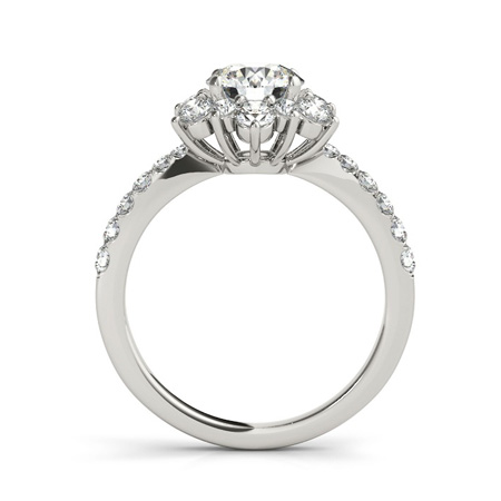 SONA Simulant Diamond Flower Shape Engagement Ring