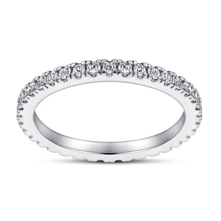 Full Eternity Circle CZ Wedding Ring in Sterling Silver