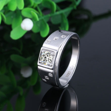 Gents Silver Ring Design With CZ Stone