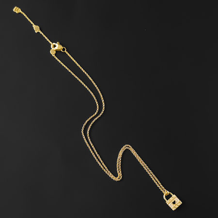 Heart Lock Necklace Gold Plated in Sterling Silver
