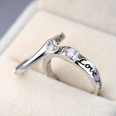I Love You Forever Promise Rings for Him and Her