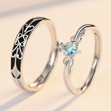 Sterling Silver King and Queen Rings for Couples