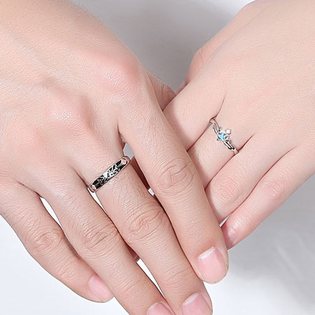 Sterling Silver King and Queen Rings for Couples