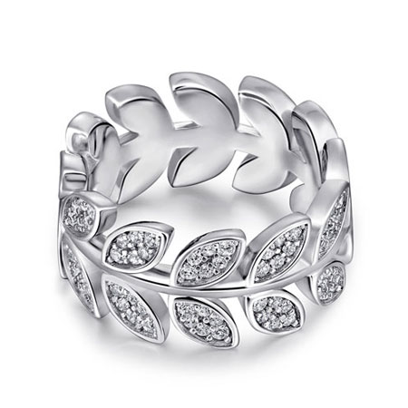 Leaves Wedding Ring in Sterling Silver