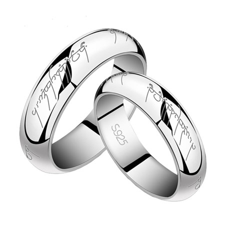 Lord of The Rings Couple Rings in Sterling Silver