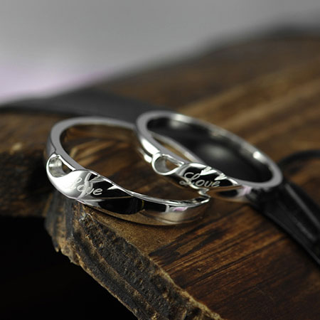Sterling Silver Love Bands for Couples