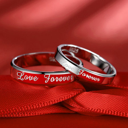 Love Forever Engraved Rings for Couples