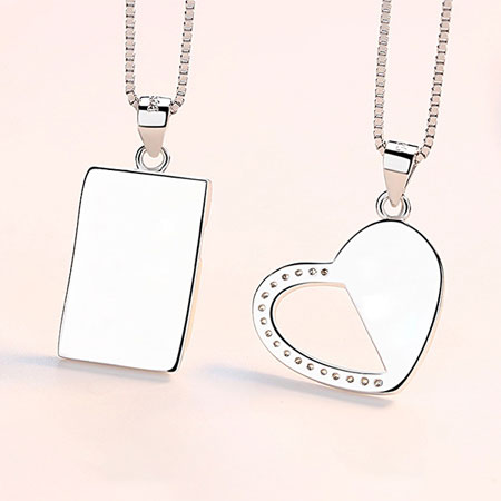 Matching Love Necklaces for Couples in Sterling Silver