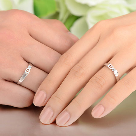 I Do Marriage Rings for Couple in Sterling Silver