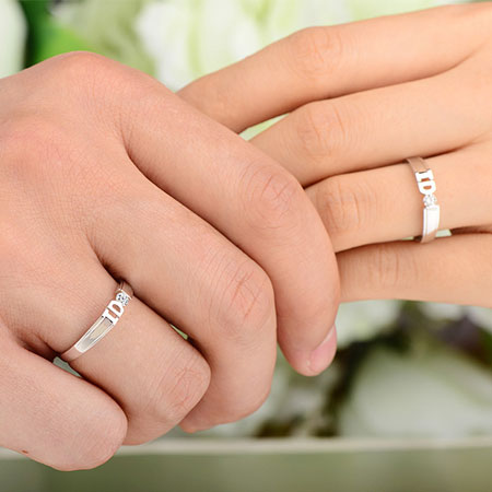 I Do Marriage Rings for Couple in Sterling Silver