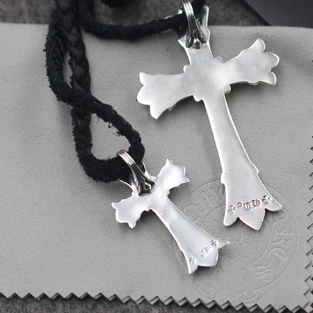 Mens Leather Necklace with Cross