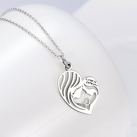 Mother to Daughter Necklace in Sterling Silver