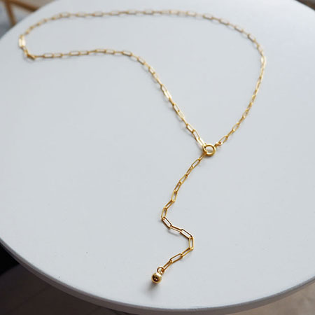 Paperclip Y Necklace Chain in 14k Gold Filled 18 22 Inches